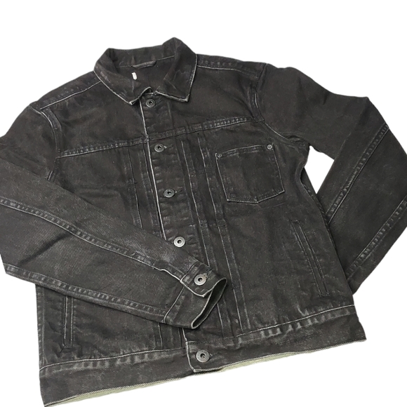 All saints black demin jacket - Picture 3 of 15